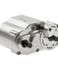 Rugged RC Transmission Gearbox For D90 And Axial SCX10 One Tenth Crawler Metal 2 Speed Transfer Case Upgrade Part silver housing