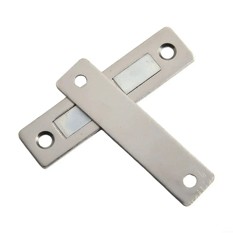 Ultra Slim Magnetic Door Catch With Dual Strong Magnets for Kitchen Cabinets and Closets in silver stainless steel