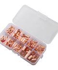 Check Out This Awesome 250 Pcs Wire Ferrule Kit With 7 Sizes Of Red Copper Crimp Connectors And Non Insulated Butt Terminals Perfect For Automotive Marine Home Appliance Projects And Electrical Repairs At The Shop Or Garage Today. Red copper wire ferrules in a compartment box