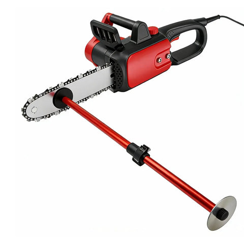 Heavy Duty Telescopic Firewood Measuring Stick With Super Strong Magnets For Fast Wood Cutting And Dang Easy Log Marking tool attached to chainsaw