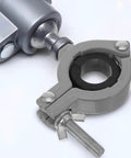 Close-up of Rotatable Aluminum Mini Bench Vise Clamp With Table Clamp For Rotary Tools, Woodworking Fixture, Small Swivel Head Work Holding Device.