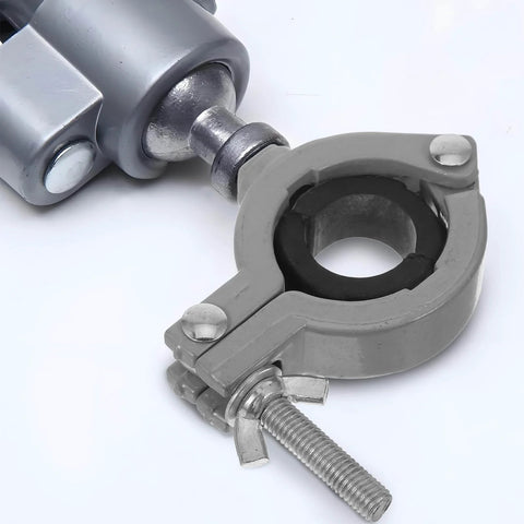 Close-up of Rotatable Aluminum Mini Bench Vise Clamp With Table Clamp For Rotary Tools, Woodworking Fixture, Small Swivel Head Work Holding Device.