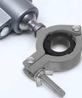 Close-up of Badass Aluminum Alloy Bench Clamp Vise, Mini Table Clamp for Woodworking showing the adjustable jaw mechanism.