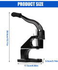 Grab And Go No Fuss All In One Manual Rivet Press Kit For Leather And Fabric Snap Riveter Tool with handle and dimensions