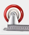 Heavy Duty Rubber Castor Wheels With Slam Dunk Brake Setup For Quiet Furniture Roll Rock Solid Steel Build, 4-inch red rubber wheel.