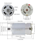 Heavy Duty 24V DC Motor At 6300 RPM With 16T Gearbox showing mounting points and vent holes.