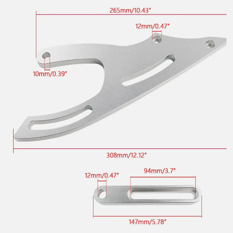 Heavy Duty Billet Aluminum CNC Power Steering Pump Bracket Kit Mid Mount V Belt Fit For 289 302 351W SBF Engines Plus 64-69 Cars And Trucks Make Your Ride Rock Smooth, 308mm bracket with 12mm holes