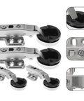 Four Pack Glass Door Hinges For Frameless Cabinets With Soft Close Dampers Built To Last High Strength Quiet Cabinet Hinges Clamp