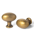 1.2 Inch Oval Antique Brass Cabinet Knobs Pack Of 6 Zinc Alloy For Drawer Dresser Cupboard Wardrobe Vintage Style With Rust Resistant