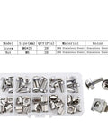 Stainless Steel Rack Mount Screw Nut Kit With Cage Nuts And Washers For Server Cabinets And Shelves 304 Grade M5 And M6 Screws Bolts Lock Nuts