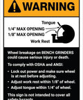 Bench Grinder Wheel Break Hazard Alert Sign 8 By 12 Aluminum Durable Heads Up Safety Sign For Workshop Home Garage Factory Floor