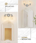 Four Light Vanity Lighting Fixture With Chrome Finish And Clear Glass Shades For Totally Modern Bathroom Vanity Over Mirror