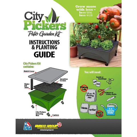 City Picker Raised Bed Planter With Self Watering System And Enhanced Aeration, Mobile Unit With Casters, Hunter Green Grow Box