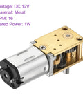 12V Micro DC Gearbox Motor With 1 To 1030 Reduction, 16 RPM Output, 8mm Shaft Length, 3mm Shaft Diameter, metal body
