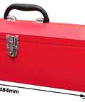 ATB213 Torin 16 Inch Hip Roof Style Portable Steel Tool Box With Metal Latch Closure Red, Heavy Duty Garage Or Job Site Organizer