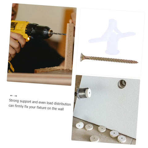 Heavy Duty Drywall Patch Kit With 100 Expansion Plugs Nails And Screws For Plasterboard Repair Quick Patch And DIY Fix shown in use