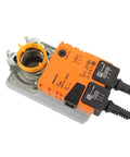 Rock Solid 24V Damper Actuator With Built Tough Feedback Potentiometer showcasing rotary control and duct mounting features.
