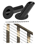 Upgraded 40 Pack Pro Grade Heavy Duty Cable Railing Angle Protector Sleeves For Wood Posts 25 30 35 Degree with drill bit