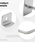 Close-up of details in 8 Pack Heavy Duty Slatwall Hooks Set Thick Steel Wall Hangers 1.4 Inch Long Slatwall Hook Silver Finish