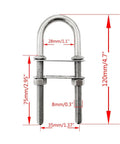Beefy Heavy Duty Stainless U Bolts For Marine And Industrial Use, Yacht Hardware With 8 10 12 Size Options For Rope, Mounting, Thru Hull Fittings, And Machinery Fastening, 28mm