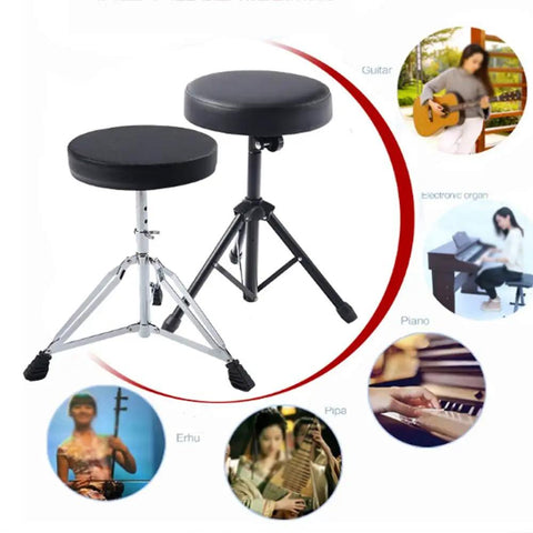 Dead Comfy Drum Throne And Music Stool For Adults And Kids Packing Thicc PU Leather Seat with adjustable height and solid base.