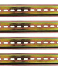 Four Pcs DIN Rail Slotted Design Steel Rail Mounts, 200Mm Long, 35Mm Wide, 7.5Mm High, Galvanized, Pro Grade, Heavy Duty