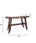 Teak Shower Bench 28 Inch Waterproof Wooden Seat For Inside Shower Spa Quality Shower Chair Curved Seat With Non Slip Feet