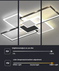 Brightness and color temperature settings of Dope 113W LED Ceiling Light Flush Mount, Dimmable Modern Fixture With Metal And Acrylic 4 Rectangle Panels