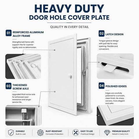 Heavy Duty Metal Access Panel features a reinforced aluminum alloy frame, latch design, and polished edges, 30X32 inch size.