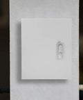 Front view of Rugged Outdoor Waterproof Power Distribution Box With Locking Enclosure 25x30x14cm mounted on a wall.