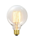 Old School Edison G30 Globe Vanity Light Bulb 60W Incandescent Filament E26 Base 245 Lumens Candlelight White 2200K Cozy Warm Glow
