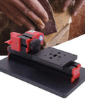 Fesjoy Mini Sanding Lathe Polishing Tool 24W Woodworking Machine for Metal Plastic And DIY Crafts High Speed 20000Rpm on a black base.
