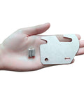 Heavy Duty Bed Rail Hooks For Wooden Bed Frame Brackets and Steel Hardware Plates in hand, showing size and details.