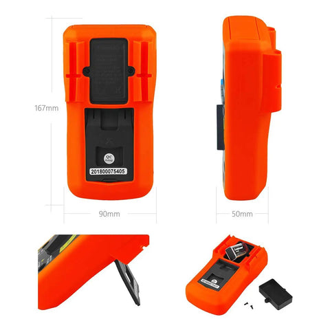 Rear and side view of Bluetooth Enabled Digital Multimeter With App Logging And Auto Ranging, 4000 Count Multimeter.