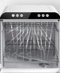 Hassle Free Countertop Dishwasher Plug And Play Installation Free Automatic Mini Washer Dryer Killer Sanitization Spacious Storage with water spray action.