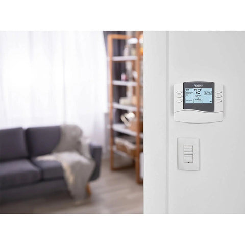 Programmable Thermostat With Large Backlit Display And Outdoor Temperature Readout No Fuss To Read In The Dark Five Two Or Five One One Day