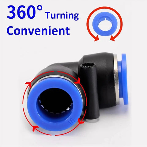 Dope 100 Pc Pneumatic Fittings Kit For Fast Push To Connect Air Hose Assortment 4mm 6mm 8mm 10mm 12mm Universal Compressor Tools With Easy Install No Wrench Needed 360° turning elbow fitting