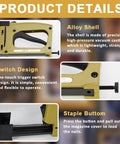 Pro Grade Point Driver For Picture Framing With 1000 Points featuring alloy shell, switch design, and staple button details