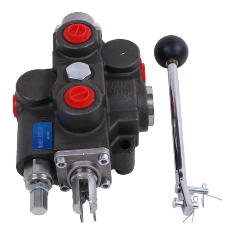 RD512CA5A4B1 hydraulic 4-way 3-position control valve with lever, 3/4 in NPT inlet/outlet and 1/2 in NPT work ports