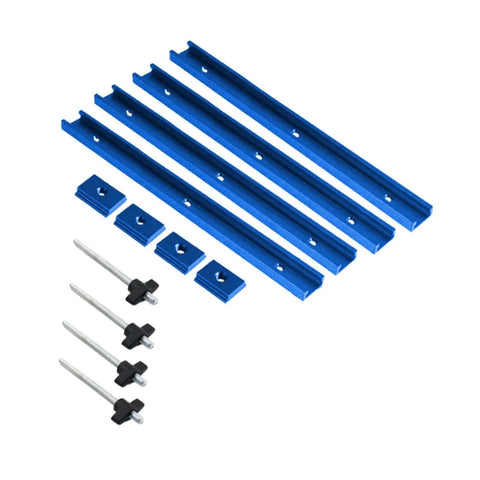 T Slot Miter Track Jig Kit With Knobs For Woodworking Jigs And Fixtures Predrilled Mounting Holes Aluminum Alloy Silvery Finish
