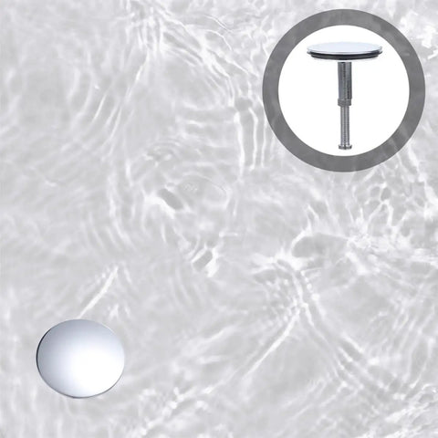 2pcs Bathtub Drain Plug Rotating Design Brass with Flat Seal displayed in water, showcasing its shiny surface and structure.