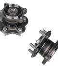 Beefed Up Rear Wheel Bearing And Hub Assembly 2 Pack For Nissan Altima 2002 2006 Quest 2004 2009 Maxima 2004 2008 5 Lug With ABS System Replacement Direct Fit, showing two hubs.
