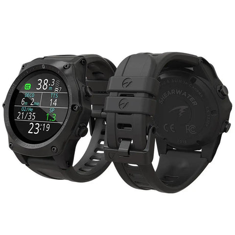 Teric Dive Computer Watch Pro Grade Nitrox Trimix Decompression With Buhlmann ZHL16c Algorithm, front and back view
