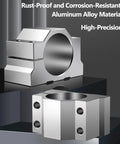 65mm CNC Spindle Clamp Bracket Aluminum Alloy Mount for CNC Engraving Machines with Four Screws, Side and Front View