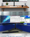 Straight Up Heavy Duty Triple Monitor Stand With 360 Degree Full Motion Arms For 10 To 24 Inch Screens showing workstation setup with multiple monitors.