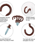 Cup Ceiling Hooks 1 Inch Vinyl Coated Metal Screw In Holder Hooks for home office plants outdoor lights, Brown, Pack of 20