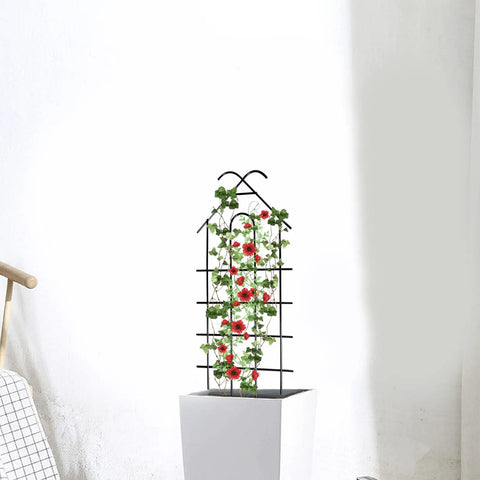 4 Pack 24 Inch Metal Garden Trellises For Climbing Plants Indoor Outdoor Black Trellis For Vines Flowers And Potted Houseplants