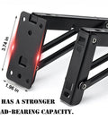 Built Tough Heavy Duty 10 Inch Folding Shelf Brackets 2 Pack Detachable Wall Mount Braces with load-bearing capacity details.