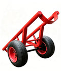 Two Wheel Concrete Pole Mover Cart For Heavy Duty Utility Poles Single Utility Pole Dolly With Beast Steel Construction For Linemen Field Work And Power Installation, red steel frame with two inflatable tires