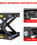 Close-up of 1200 Lbs Motorcycle Jack Lift Stand for Dirt Bike ATV scissor jack, showing enhanced bearings and baffles for durability.